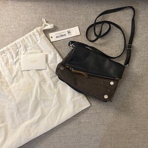 Genuine Hammitt Black and Brown Tweed and Leather Crossbody